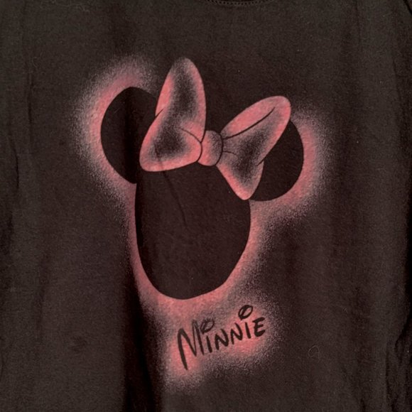 Port & Company DISNEY T Shirt Black With Pink Minnie Mouse Design Size XL - Picture 14 of 15